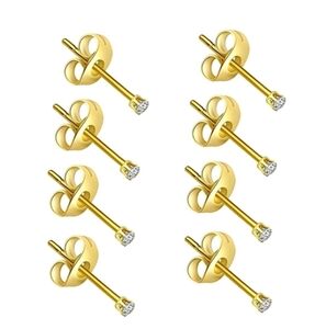 4 pairs of small Earrings studs